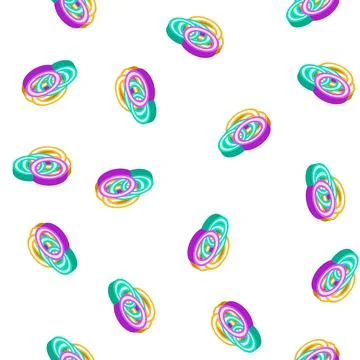 Rings cut onion slice isometric icon seamless pattern Stock Illustration