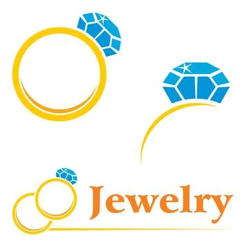 Rings with diamond Illustrazione stock