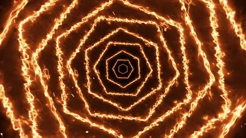 Rings of Fire Spinning Transition Loop Stock Footage 120069999