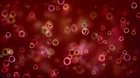 Rings floating moving around on red cinematic dynamic background Stock Footage 327570220