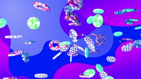 Rings flying gradient background. VJ Seamless loop background. Stock Footage 96685042