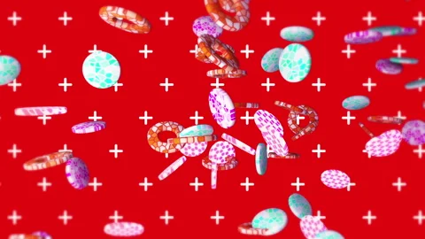 Rings flying gradient background. VJ Seamless loop background. Stock Footage 96685240