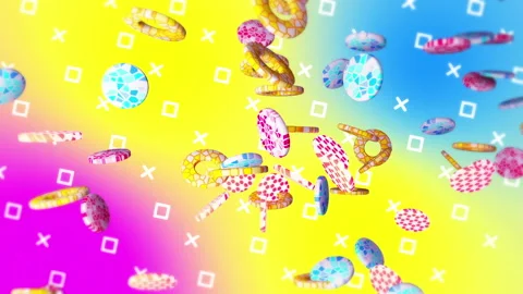 Rings flying gradient background. VJ Seamless loop background. Stock Footage 96686111