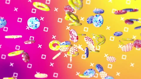 Rings flying gradient background. VJ Seamless loop background. Stock Footage 96686229