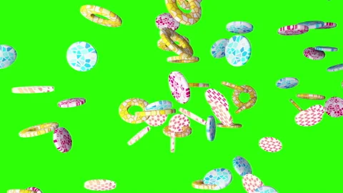 Rings flying gradient background. VJ Seamless loop background. Stock Footage 96686408