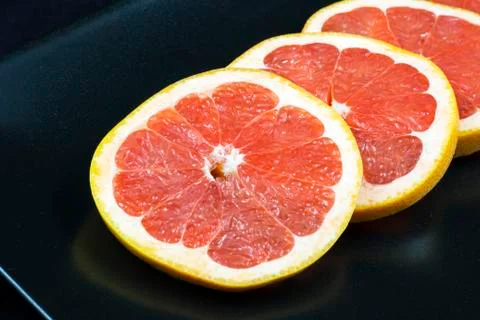 Rings of fresh grapefruit 写真素材