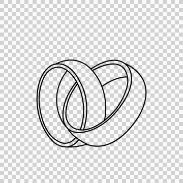 Rings With Heart Shape And In Black Illustration
