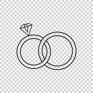 Rings Interlocking With Line Art Stock-Illustration
