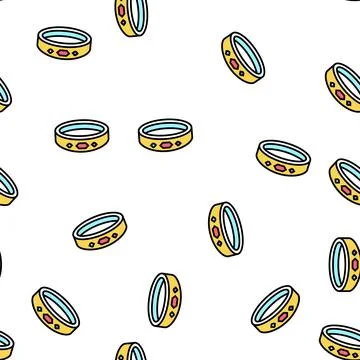 Rings jewellery vector seamless pattern Stock Illustration