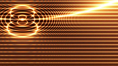 Rings of Light Meeting in Central Bars Gas Panel Stock Footage 139740557