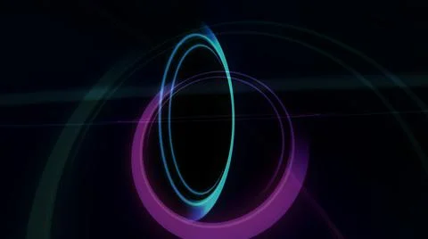Rings light neon in space Illustrazione stock