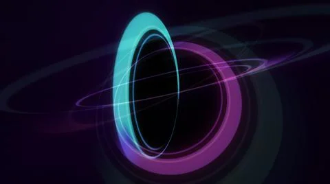Rings light neon in space Stock Illustration