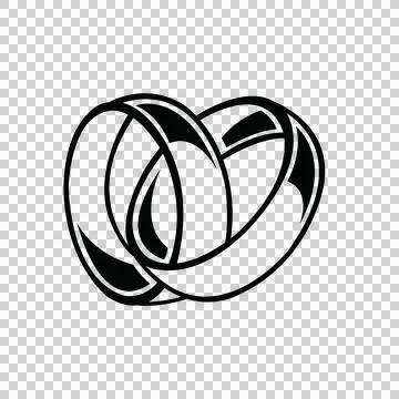 Rings Linked With Circles And Bands In Black Stock-Illustration
