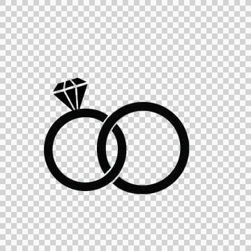 Rings Linked Connected With Two And Diamond Stock Illustration