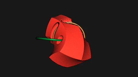 Rings Paired Cables Showing Boolean Geometry Operation in Complex Flexible Vídeo Stock 143893188