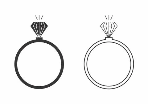 Rings with precious gems Stock Illustration