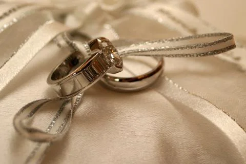 Rings on silk Stock Photos