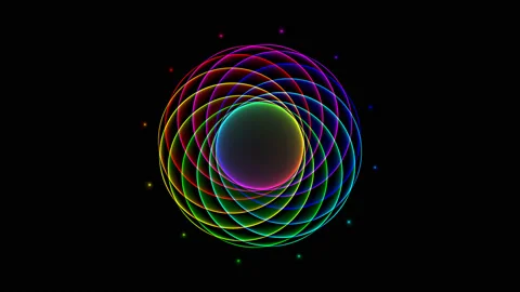 Rings of Spectral Light Spinning Stock Footage 139737036