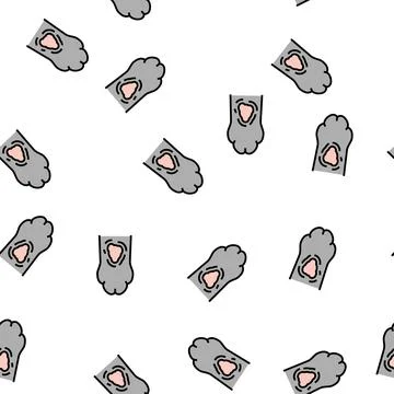 Ringworm animal paw vector seamless pattern Stock Illustration