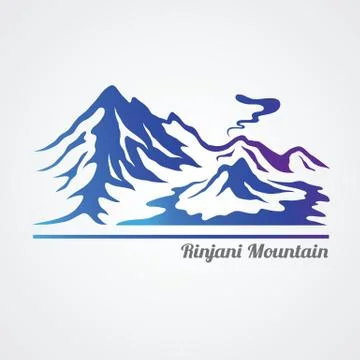 Rinjani mountain 스톡 일러스트
