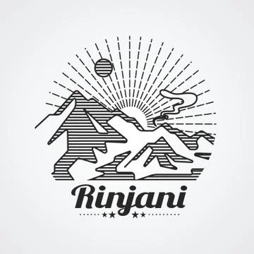 Rinjani Mountain 스톡 일러스트