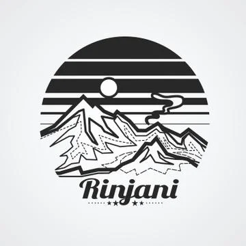 Rinjani Mountain 스톡 일러스트