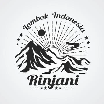 Rinjani Mountain 스톡 일러스트