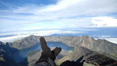 Rinjani mountain peak Stock Footage 307789832