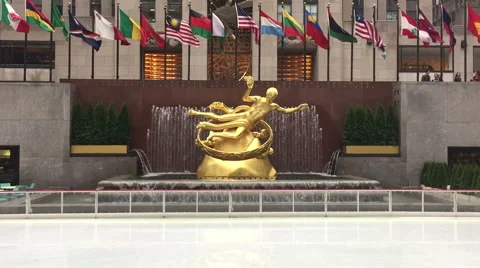 The Rink At Rockefeller Center Empty Stock Footage 49961218