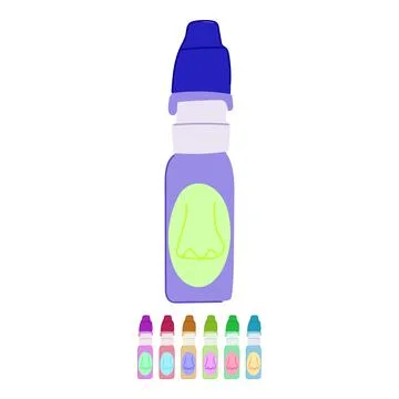Rinse nasal spray bottle vector cartoon graphic Stock Illustration