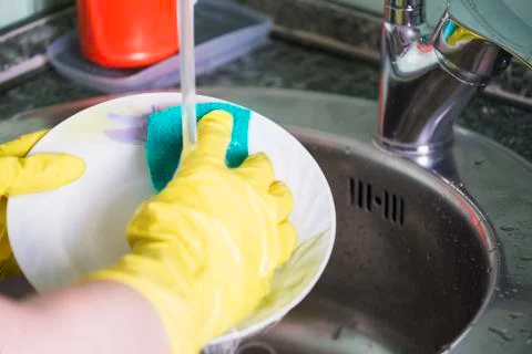 Rinse the plate Stock Photos