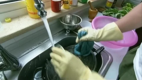 Rinse the wash basin Stock Footage 253773929