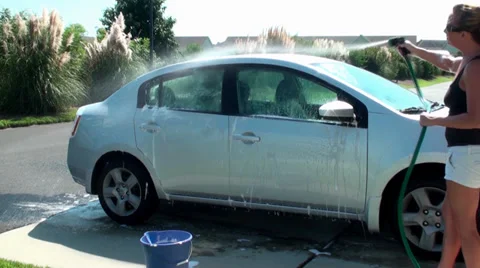 Rinsing all the soap off Stock Footage 29161248