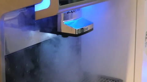 Rinsing or self-cleaning the self-service coffee machine. Stock Footage 297624637