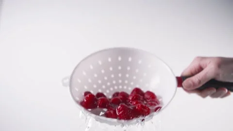 Rinsing Raspberries Stock Footage 154759434