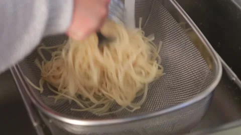 RINSING SPAGHETTI Stock Footage 155653556
