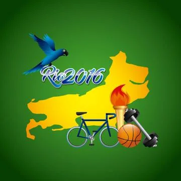 Rio 2016 design Illustrazione stock