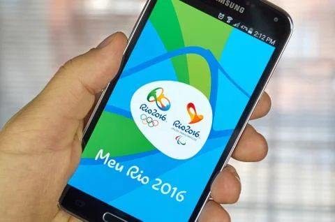 Rio 2016 mobile app Stock Photos