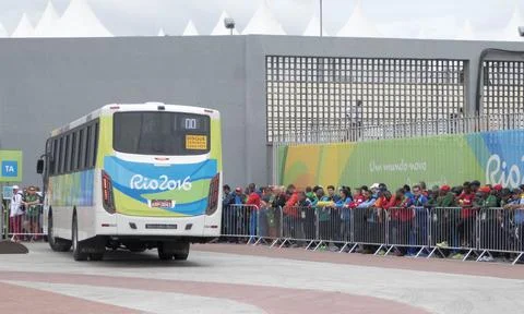 The Rio 2016 Olympic Games 12th August 2016. A Queue Of Olympic Proportions-athl Stock Photos