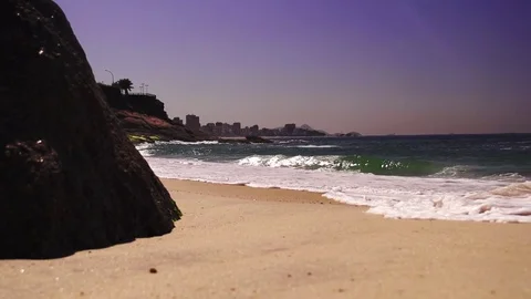 Rio beach waves and coast line Video stock 84691652