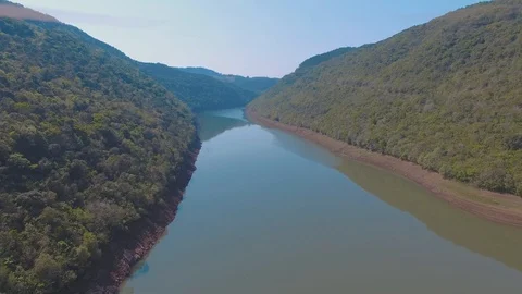 Rio Canoas com Drone Stockbeeldmateriaal 101415615