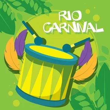 Rio carnival percussion drum. Vector 스톡 일러스트