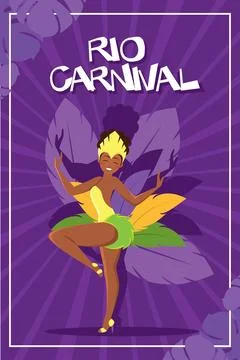 Rio carnival samba show. Vector Stock Illustration