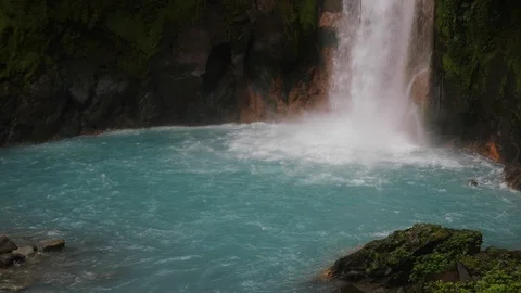 Rio Celeste Waterfall and River in Tenorio NP Costa Rica 스톡 동영상 127255483