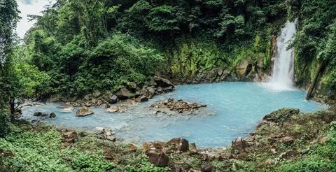 Rio Celeste Waterfall Stock Photos
