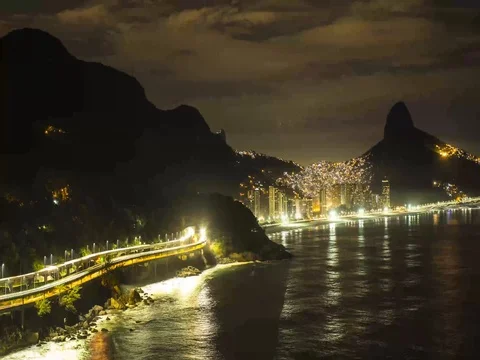 RIO CITY NIGHT TIMELAPSE 스톡 동영상 78244745