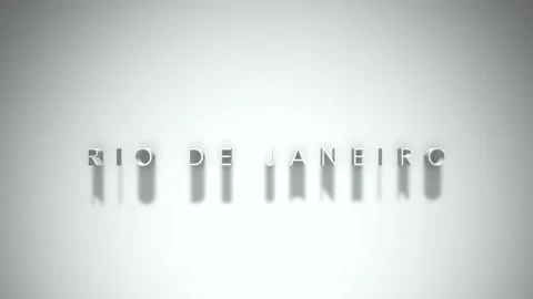RIO DE JANEIRO 3D title animation with shadows on a white background Stock Footage 296771494