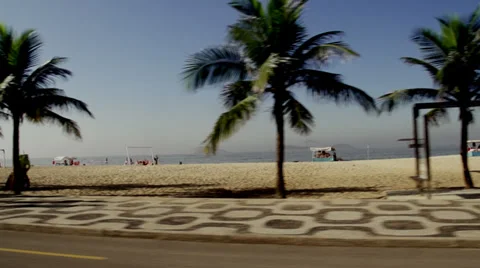 Rio De Janeiro beach drive by 스톡 동영상 37351393