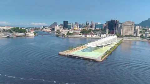 RIO DE JANEIRO, BRASIL - MAY, 2023: Drone aerial view of famous city centre 스톡 동영상 240557907