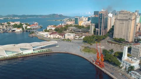 RIO DE JANEIRO, BRASIL - MAY, 2023: Drone aerial view of famous city centre Stock Footage 240565156